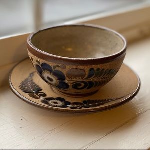 Tea cup and saucer handmade made in Mexico